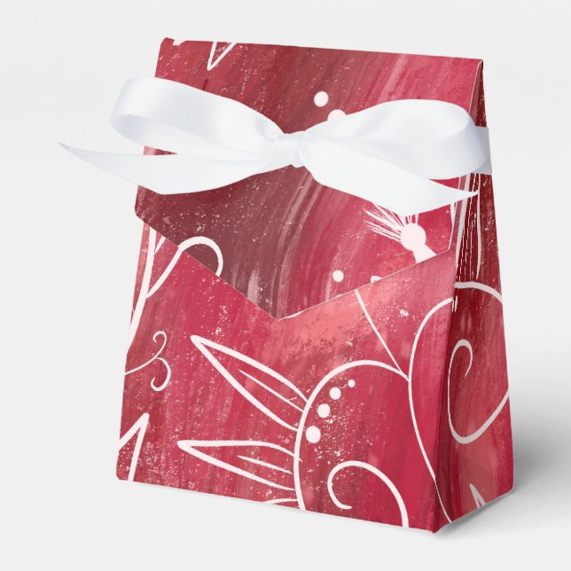 Ballotins Motif Floral Rouge Et Blanc (Verso)