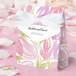 Ballotins Motif Fuchsia rose violet d'aquarelle