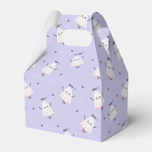 Ballotins Motif Ghost mignon avec "Boo !" Texte sur Lavender (Verso)