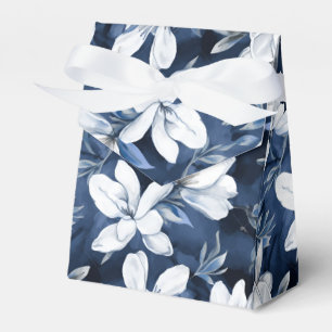 Ballotins Motif Magnolia blanc au chiffon de minuit