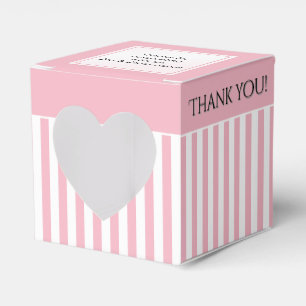 Ballotins Motif Merci rose/blanc/rayures blanches