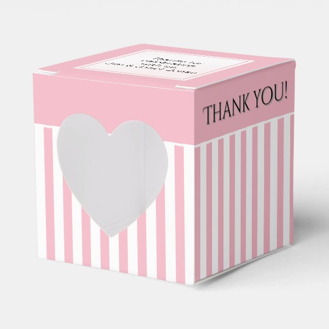 Ballotins Motif Merci rose/blanc/rayures blanches (Verso)