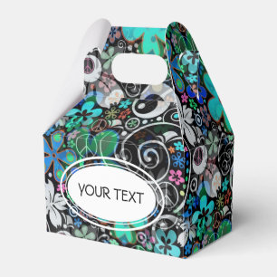 Ballotins Motif - noir de paix de flower power + votre texte