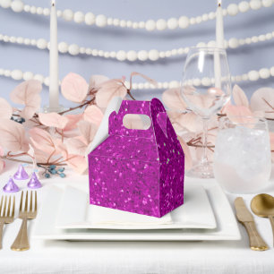 Ballotins Motif Pailleté Faux Glitter Rose Foncé Glamour