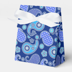 Ballotins Motif Paisley, bleu cobalt et blanc
