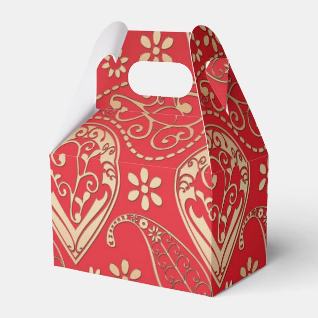 Ballotins Motif Red Gold Paisley Bandana (Verso)