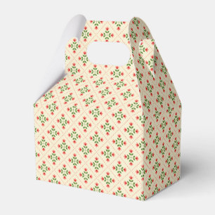 Ballotins Motif rose et vert floral d'art populaire