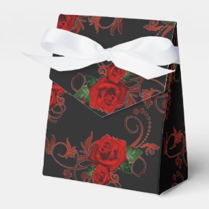 Ballotins Motif Roses rouges Ballotin rouge et noir