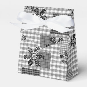 Ballotins Motif rustique en patchwork noir et blanc rétro