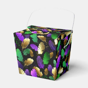 Ballotins Motif sans couture avec des plumes de Mardi Gras