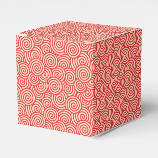 Ballotins Motif tourbillon japonais - corail orange (Verso)