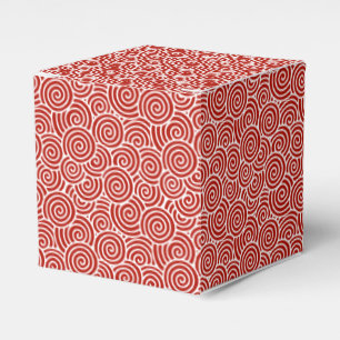 Ballotins Motif tourbillon japonais - rouge profond et blanc