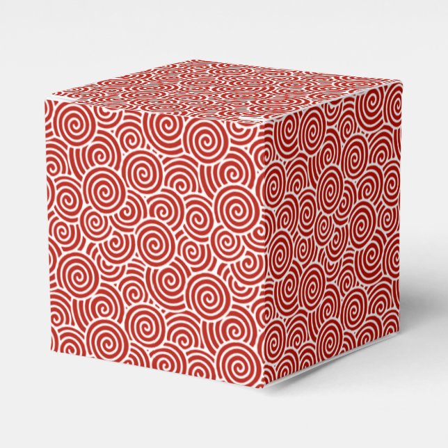 Ballotins Motif tourbillon japonais - rouge profond et blanc (Verso)