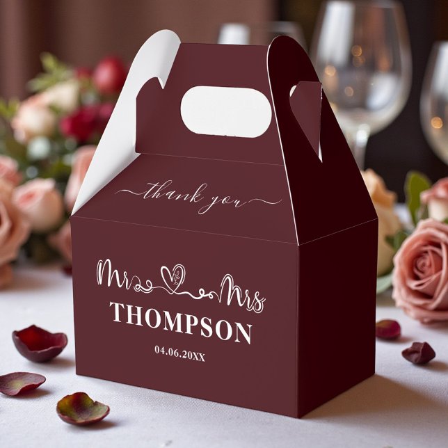 Ballotins Mr and Mrs Elegant Simple | Deep Burgundy (Créateur téléchargé)