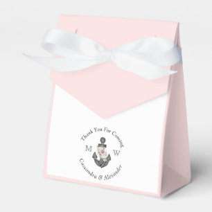Ballotins Nautical Monogram Floral Anchor Pink Navy Blue