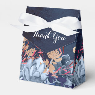 Ballotins Navy Blue Chalkboard Floral Wedding Favor Box