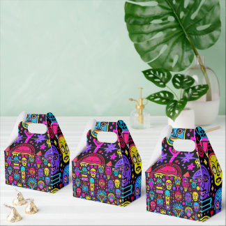 Ballotins Neon Doodle Faces - Motif d'art de rue animé