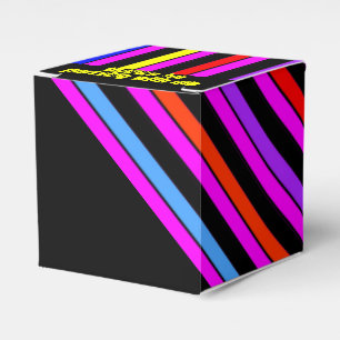 Ballotins Neon Stripes Black Party Favoriser Box