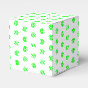 Ballotins néon vert étoile blanche flocons de neige motif
