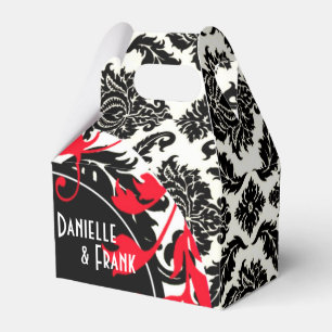 Ballotins Neopolitan Damask Paisley   noir rouge blanc