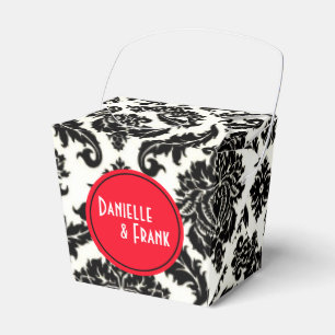 Ballotins Neopolitan Damask Paisley noir rouge blanc