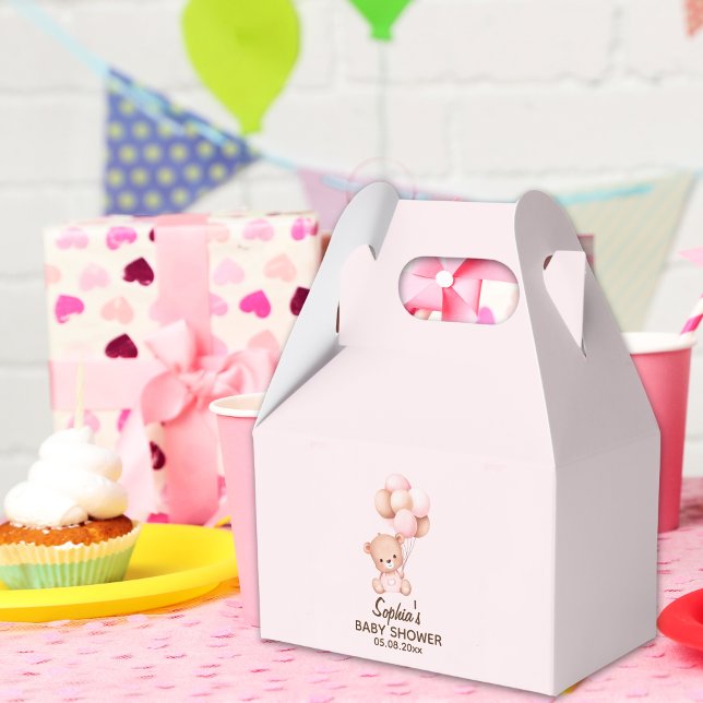 Ballotins No podemos esperar mas Lindo oso Rosa Baby shower (Créateur téléchargé)
