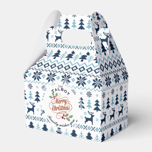 Ballotins NOËL Bleu Traditionnel Personnalisé Faveur G (Verso)
