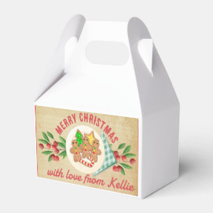 Ballotins Noël boîte de gâterie de biscuits personnalisés