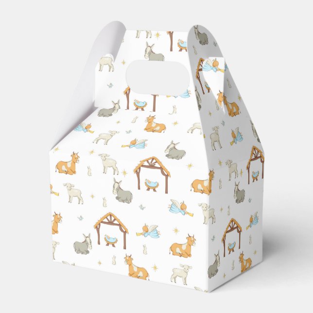 Ballotins Noël Nativité Favoriser boîte cadeau (Arrière)