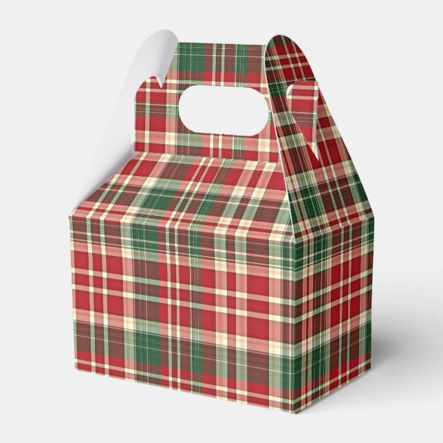 Ballotins Noël Plaid 01-PARTY FAVOR BOX, gable (Verso)
