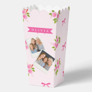 Ballotins Nœud Floral Féminin Coquette Rose Personnalisé