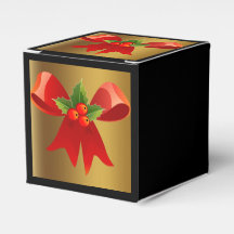 Noir avec Ballotin brossé or et Bow rouge