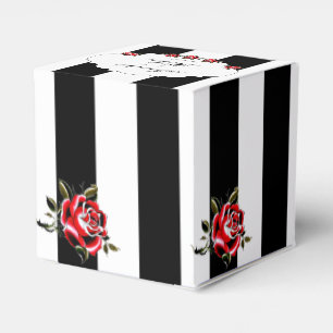 Ballotins Noir Blanc et Rouge Rose boîte de mariage Faveur
