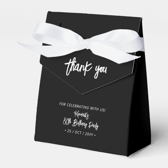 Ballotins Noir & Blanc | Merci de fête du 80e anniversaire (Verso)