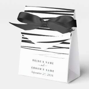 Ballotins Noir blanc moderne Abstrait mariage Faveur