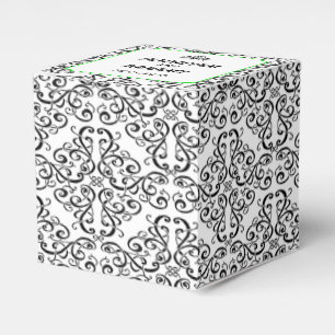 Ballotins Noir et blanc Damas Lime Mariage Favor Box