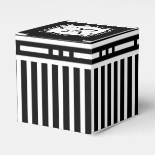 Ballotins Noir et blanc rayé élégant du monogramme R