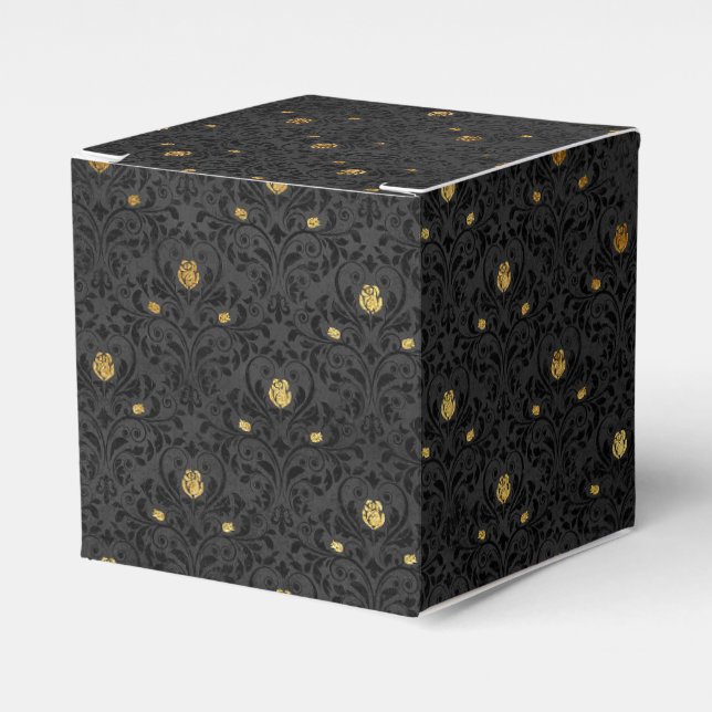 Ballotins Noir et or Floral Grunge Damask (Verso)