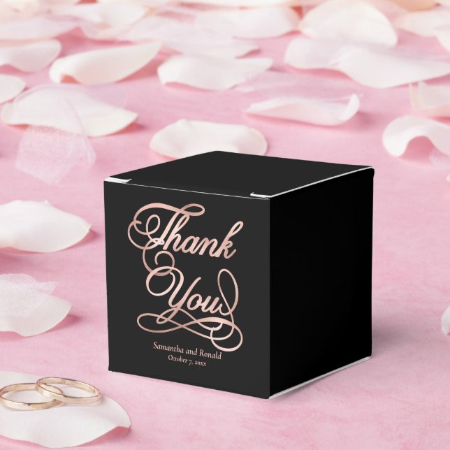 Ballotins Noir et Rose Merci or Mariage de calligraphie (Mariage)