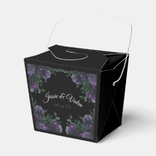 Ballotins Noir Violet Floral Élégant Mariage