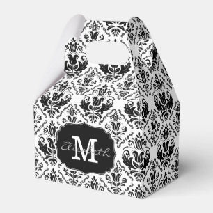 Ballotins Nom blanc noir classique et chic de monogramme de