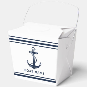 Ballotins Nom de bateau moderne ancre bleu marine personnali