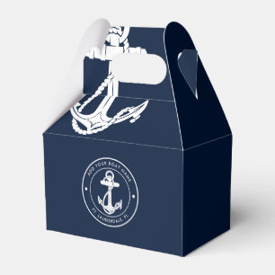Ballotins Nom de bateau personnalisé ancre bleu marine nauti
