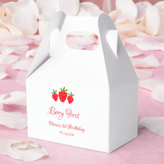 Ballotins nom de fraise rouge 1er anniversaire stylis