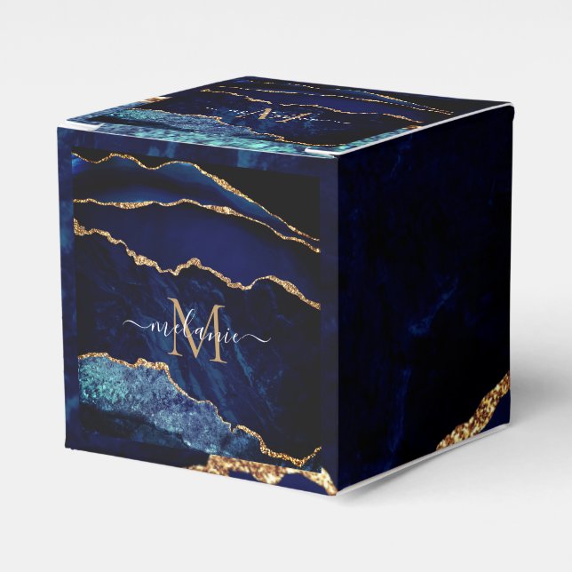 Ballotins Nom de monogramme Marine Blue Gold Parties scintil (Verso)