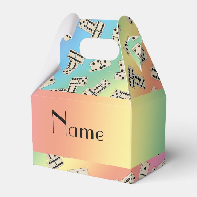 Ballotins Nom personnalisé rainbow dominos (Verso)
