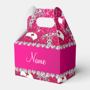 Ballotins Nom rose rose parties scintillant infirmière casqu