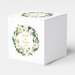 Ballotins Noms personnalisés en or vert Date Mariage