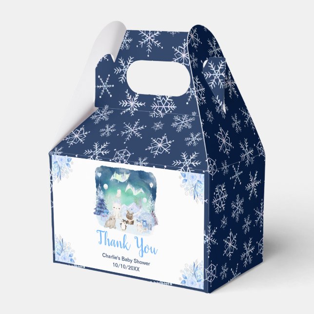 Ballotins Northern Lights Animals Baby Shower Thank You (Verso)