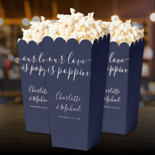 Ballotins Notre Amour Est Poppin Mariage Bleu Marine Popcorn